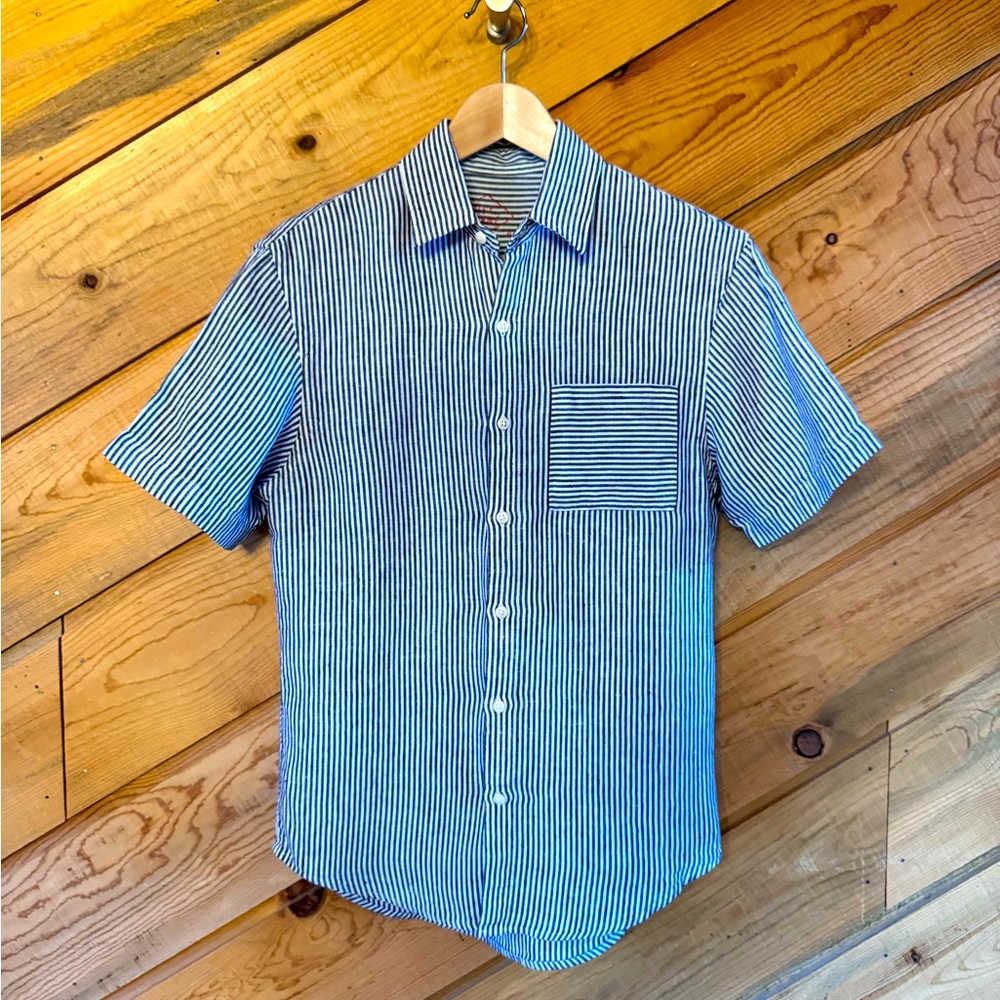 ALEX CRANE - Men’s Linen Short Sleeve Shirt • Size Small